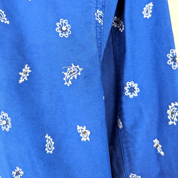 Vintage 90s Y2K Jean Denim Jacket Embroidered Paisley Retro Rhinestones Blue L - Picture 6 of 8